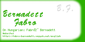 bernadett fabro business card